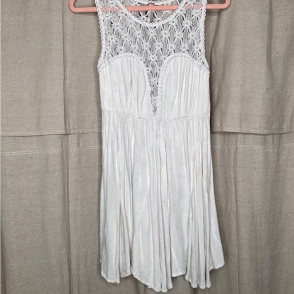Free People White Boho Embroidered Lace Fiesta Mini Dress - Picture 3 of 7